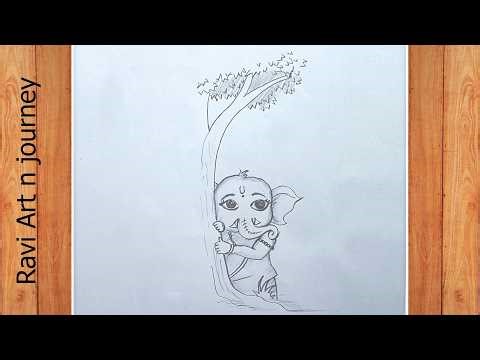 Vinayagar pencil sketch || easy god drawing || beautiful pillayar appa drawing