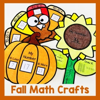 1st Grade Fall Math Crafts Place Value Sunflower Craftivity Subtracting By 10