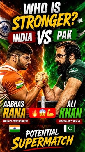 India🇮🇳 vs Pakistan🇵🇰 | Aabhas Rana vs Ali Khan | Which country has stronger arm wrestlers?