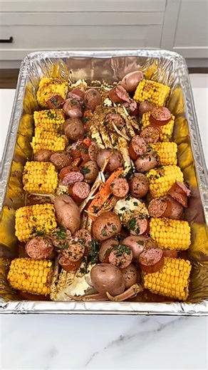 Garlic butter seafood bake crab dinner