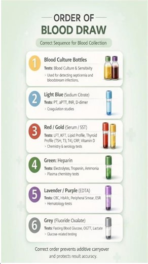Correct sequence of blood collection 💉|| Order of blood draw 🤔#dmlt #shorts