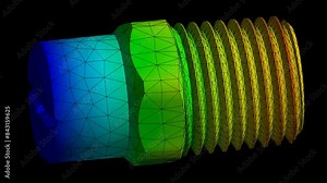 Mechanic simulation engineering - Mechanical part Displacement and stress finite element analysis
