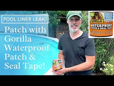 Pool Liner leak patched: Gorilla Waterproof patch and Seal Tape Vinyl Pool