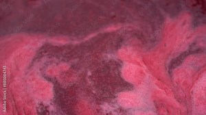 Pink foam for red currant jam. red currant are boiled in a pot with sugar. The most delicious homemade red currant jam. An abstractly shaped picture with a partially shape
