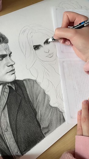 Drawing Elena Gilbert and Katherine Pierce | TVD Fan Art Tutorial
