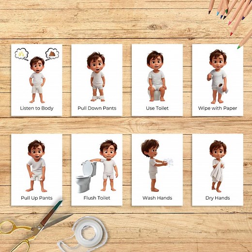 Potty Training Visual Cue Cards for Toddlers | Printable Toilet Steps Posters | Fast Results Digital Download | Kids Potty Aid | Version 1 - Etsy Canada