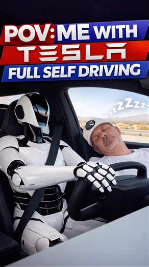 POV: Tesla Robot Drives Me while I Sleep! Full Self Driving is CRAZY