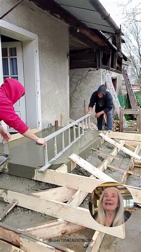 Ladder as a Concrete Screed – Genius or Disaster #construction #diy