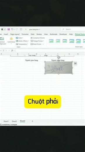 Cách chèn chữ ký tay vào file Excel #excel #tinhocvanphong #word #sac... [7417278446956481800]_proce