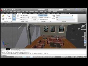 Tutorial render autocad 3D - Cara Setting camera, pointlight dan spotlight rendering
