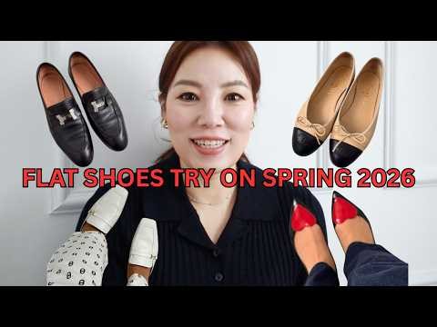 Try On Hermes Loafers & Mules Chanel Ballet Flats Christian Louboutin Mary Janes and MORE Flat Shoes