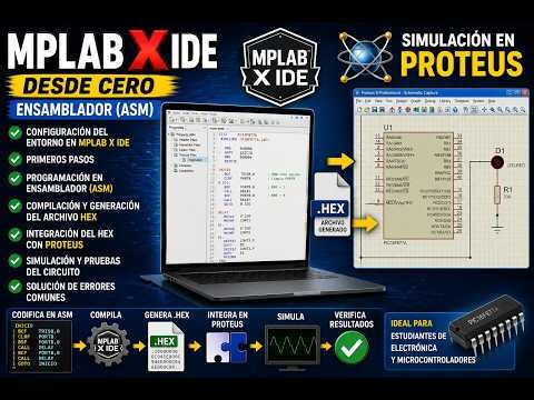 MPLAB X IDE desde Cero | Configuración, Ensamblador (ASM), Compilación y Simulación en Proteus