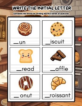 Bakery Activity Book preschool kindergarten printable worksheets fall apple