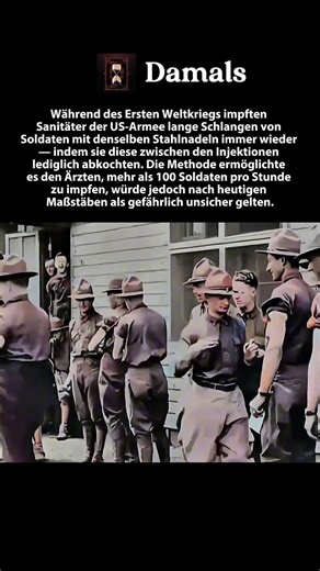 Massenimpfungen im Ersten Weltkrieg mit wiederverwendeten Stahlnadeln