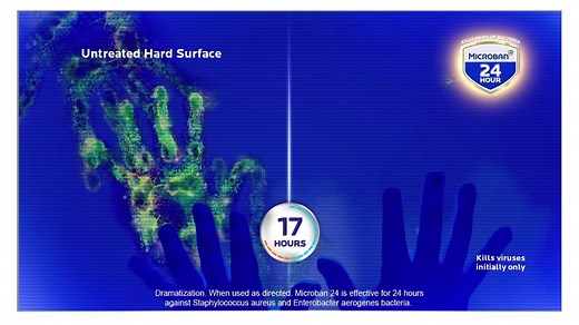 Microban keeps killing bacteria for 24 hours