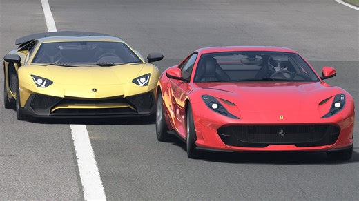 1.7K views · 25 reactions | Ferrari 812 Superfast vs Lamborghini Aventador SV at Monza #fblifestyle | Carluxius | Facebook