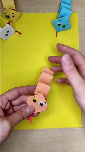 Ugró Origami Kígyó, Jumping Snake Origami, #diy, #origamieasy, #origamitoy