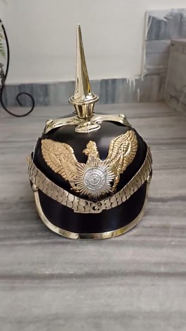 German Pickelhaube Helmet WW1 Officer Replica Prussian Spiked Helmet Black Leather LARP Costume Armor - Etsy Canada