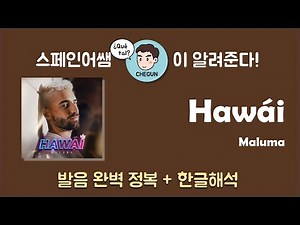 [스페인어노래] 9주연속 빌보드 라틴차트 1위곡 Maluma - Hawái 가사해석 + 발음 완벽 정복
