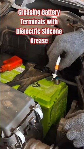 Car Battery Terminals Greasing with Dielectric Silicone Grease