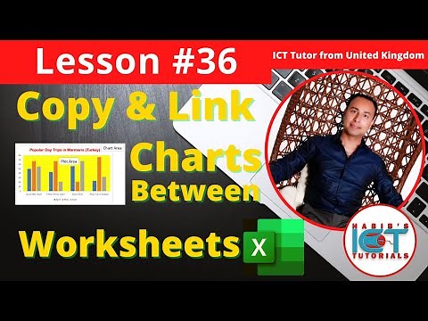 Lesson 36 - Best method to COPY a CHART to a new worksheet in Excel | Making sure data is LINKED!