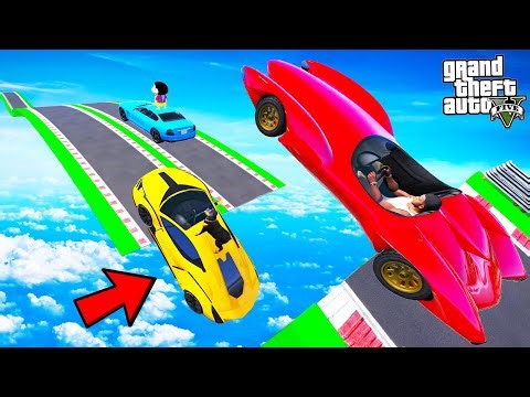 FRANKLIN TRIED IMPOSSIBLE SLOPPY ROAD ULTRA MEGA RAMP PARKOUR CHALLENGE IN GTA 5 | SHINCHAN and CHOP