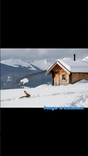 UNBELIEVABLE! 🐰Rabbit Escapes Huge Snow Avalanche by Climbing Cabin Roof (Winter Survival Instinct)