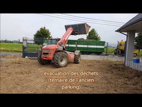 Earthworks leveling of the ground mini excavator and cultivator seedlings of lawn to lawn mower