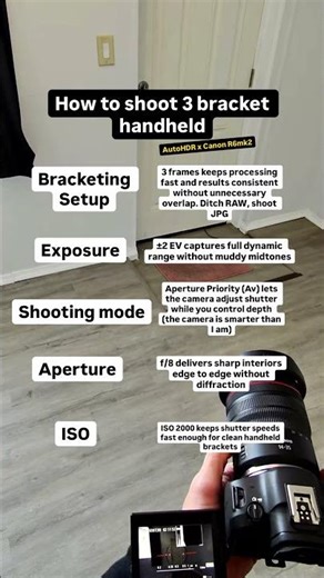My exact settings for 3 bracket real estate pics