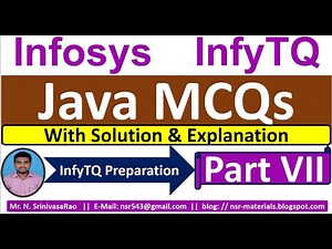 InfyTQ Java MCQs | Java MCQs for InfyTQ 2023 | Java MCQs Solution & Explanation | Part-7