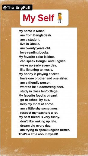 How to introduce your self | Describe about your self.