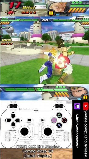 [TAS, Input Display] DBZ BT3 Shorts: Combo Video 80