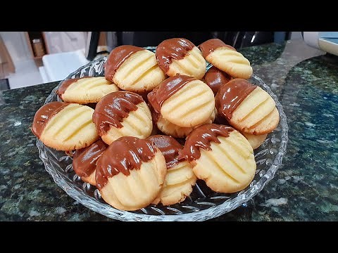 BISCOITO AMANTEIGADO FÁCIL COM CHOCOLATE | RECEITA COM 4 INGREDIENTES