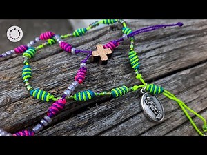Single Decade Knotted Rosary - DIY Rosary Bracelet - Two-Colored Franciscan Knot