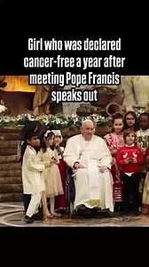 Pope Francis was known to make a special connection with children wherever he went. Grace West was 10 when she was diagnosed with stage four neuroblastoma cancer. Make-A-Wish New Jersey flew Grace and her family to Rome to meet the Pope. One year later, doctors told West that her cancer was gone. Now aged 22, she spoke with Inside Edition about the effect that meeting the pope had on her. | Inside Edition