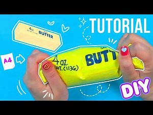 How to Make a Butter Paper Squishy 🧈 | Easy A4 Paper Craft