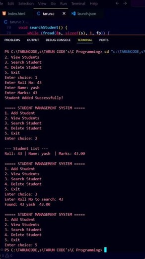 mini project c programming #tarunhubcode #taruncodehub #coding #CbyTarun #htmlcss #cprogramming