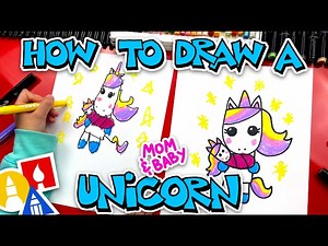 How To Draw A Mom And Baby Unicorn - Videos For Kids