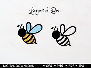 Bee SVG PNG, Bumble Bee, Honey Bee Svg, Layered Cut File, Bee Clip Art, Silhouette Cricut Instant Download - Etsy