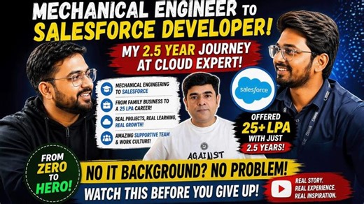 From Mechanical Engineer to Salesforce Developer 🚀 | Real Journey Struggles | ERP FORCE INDIA