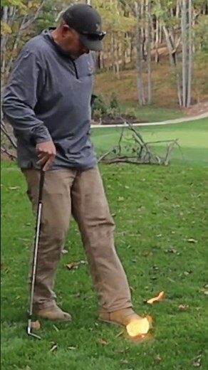 Flaming Golf Ball Bonfire Attempt: Day 32 #backyardgolfcourse #hack #therealfieldofdreams