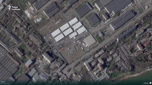 1/2 At least two buildings at the Atlant Aero drone plant in Taganrog, Russia, were severely damaged following the Ukrainian strike on April 19, as seen in a low-resolution @Planet image taken yesterday (high-res from Apr. 5th for reference).