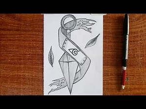 How to Draw a Kunai Step by Step (Easy) | Naruto Weapon Drawing Tutorial