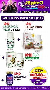 57 reactions · 63 shares | Offer JomSihat DND! Dapatkan sebelum terlambat! Moringa Plus, Sacha Inchi, Vitamin D3K2 dan lain-lain. WhatsApp 017-5770773 | Dr. Noordin Darus | Facebook