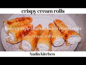 Cream roll recipe with homemade dough|cream roll bakery jaisa|crispy tasty cream rol|Nadia's kitchen