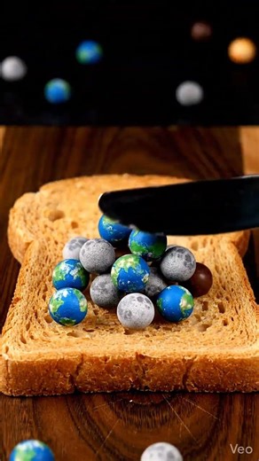 ASMR EARTH AND MOON BREAD SANDWICH #viral #asmr #asmreating