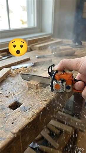 Small but Mighty! 💪 Mini Chainsaw in Action #shorts #tools #woodworking