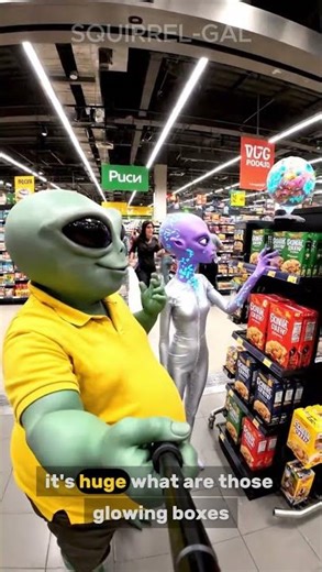 Aliens Go Grocery Shopping 😂 | Ultra-Realistic AI Short #shorts