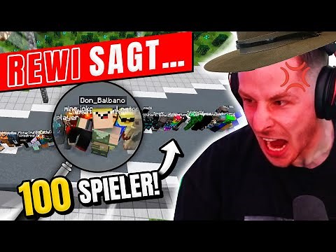 Rewi sagt mit 100 SPIELERN in MINECRAFT!