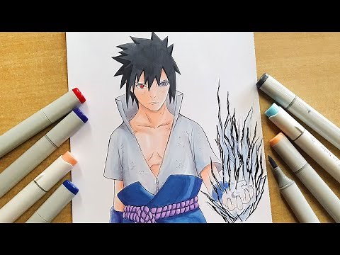 How to Draw Sasuke Uchiha - Step By Step Tutorial | Naruto Shippuden